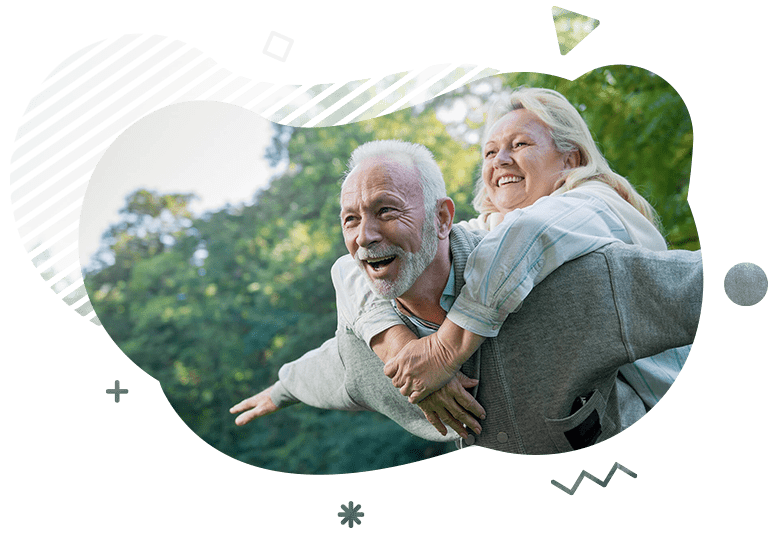 happy elderly couple after getting insurance policy