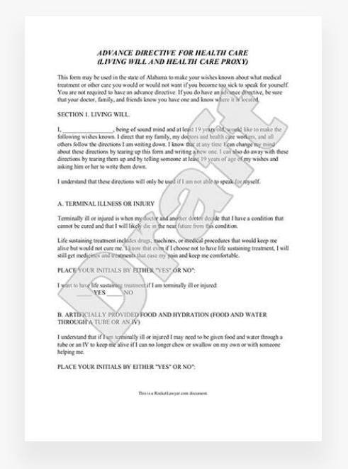 Advance Directive - Living Will Example